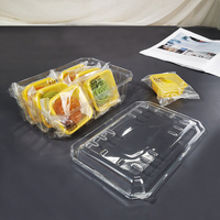 Conteneur rectangulaire jetable en plastique PET transparent de qualité alimentaire pour salades, sandwichs, fruits, légumes, desserts et pâtisseries épaissies
