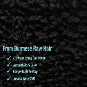 Lot de cheveux humains 15A, bouclés birmanes # Extensions de cheveux naturels bruts couleur 1B, lots de tissages de cheveux indiens humains pour femmes, offres groupées - Product Image 4