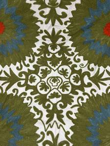 Traditional Uzbek Suzani Cotton <b>Throw</b> Hand Embroidered <b>Bed</b> <b>Cover</b> Colorful Boho Wall Hanging Textile - Product Image 4