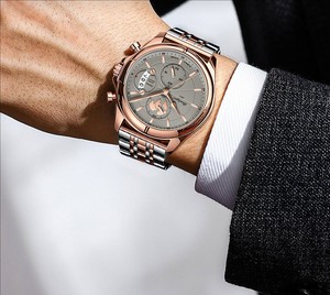 Reloj de Cuarzo con Correa de Acero Inoxidable 989G para Hombre, Reloj de Cuarzo Masculino de Negocios, Reloj de Pulsera Impermeable para <span class=keywords><strong>Caballero</strong></span>, Regalo para Hombre - Product Image 4