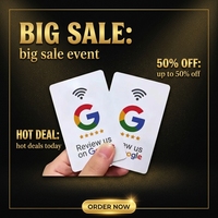Autocollant compatible NFC 215 pour avis Google, carte intelligente 13,56 MHz pour avis de restaurant, logo personnalisé et détection sans contact