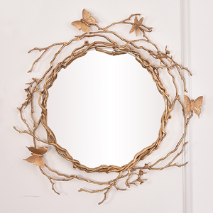 <span class=keywords><strong>Specchio</strong></span> Decorativo Contemporaneo Rotondo Grande a Forma di Farfalla in Rame - Product Image 2