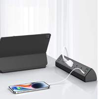 Cargador USB de Sobremesa para Sala de Conferencias, Enchufe de Alimentación Empotrado para Oficina, Tira de Alimentación con Abrazadera para Escritorio