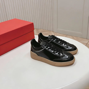 Tendance mode estivale, chaussures de sport décontractées rétro en cuir de vache véritable, imperméables, antidérapantes, à lacets - Product Image 1