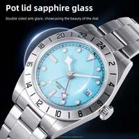 Reloj Cronógrafo Mecánico Automático para Hombre, de Moda, Analógico, de Acero Inoxidable, Movimiento SEIKO, Resistente al Agua 5BAR, Logotipo Personalizado