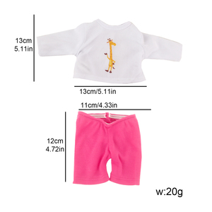 Ensemble de vêtements pour poupées reborn MSYO, t-shirt à manches longues à imprimé <span class=keywords><strong>girafe</strong></span> blanche et pantalon capri rose, cadeau promotionnel - Product Image 3