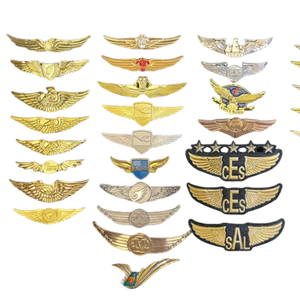 Biểu Tượng Tùy Chỉnh Kim Loại <span class=keywords><strong>3D</strong></span> Vàng Sáng Bóng Máy Bay Phi Công Mềm Men Máy Bay Chuyến Bay Eagle Pilot Wings Ve Áo <span class=keywords><strong>Pin</strong></span> Huy Hiệu Cho Đồng Phục - Product Image 2