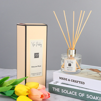 Diffuseur de parfum d'ambiance Via Pinky 100ml Poire Anglaise avec bâtonnets en rotin dans une bouteille en verre, logo personnalisé, fournisseur ODM