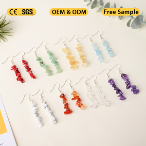 ต่างหูคริสตัลหินธรรมชาติคุณภาพสูงสำหรับผู้หญิง ใช้ตกแต่ง - Product Image 1