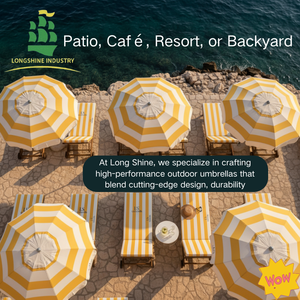 Зонт LS для улицы, складной, прочный, для пляжа, солнцезащитный для патио, большой садовый зонт для террасы, кафе, виллы и балкона - Product Image 3