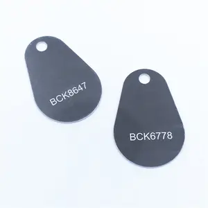 ABS جولة الأسود NFC مفتاح فوب مع حقيقية شريحة الاتصال قريب المدى ومزدوجة المعادن كيرينغ