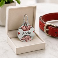 Plaque d'identification personnalisée OEM en alliage de zinc pour animaux de compagnie, gravable avec nom et coordonnées, en émail décoratif, pour chiens et chats