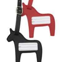 Étiquettes de bagage en cuir PU tendance en forme de cheval avec protection de la vie privée et étiquettes d'identification pour valises et bagages – Vente en gros
