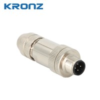 Connecteur circulaire métallique KRONZ M12 à 5 broches, codage A, verrouillage par vis, sortie de câble 4-8 mm, étanche IP67, prise industrielle CE