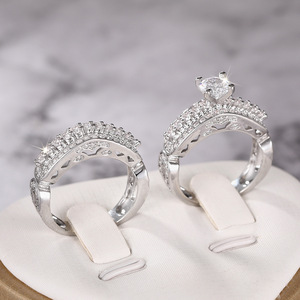 Elegante Set di Anelli Nuziali Geometrici Stile Quattro Punte Gioielli da Donna alla Moda per Uso Quotidiano Regalo - Product Image 6