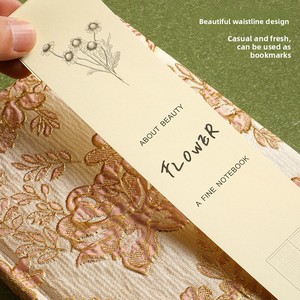 Vente en gros de cahiers A5 écologiques et élégants fil doré argenté brocart Lily Jacquard tissu de coton tissu de livre 100 feuilles de tissu dur - Product Image 4