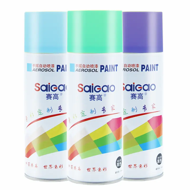 SAIGAO China Werksverkauf Schnelltrocknungslinie Kennzeichnung Farbe Acrylharz Gelb/Weiß/Graue Aerosolen-Sprühfarbe