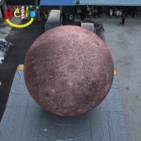 Ballon décoratif extérieur adapté aux besoins du client d'éclairage de LED grande planète gonflable de lune pour la publicité