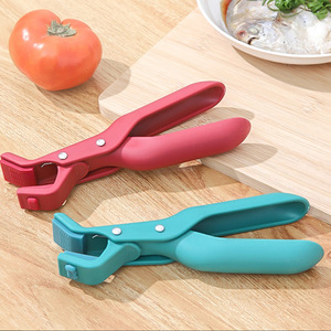 <b>Silicone</b> Bowl Remover Tongs Anti Scalding Kitchen <b>Tool</b> Red And Blue Dishwasher Safe - Product Image 4