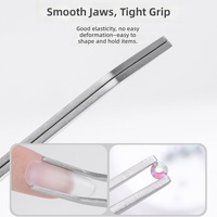 Support réutilisable en acier inoxydable pour la sculpture des ongles, idéal pour la pose de bijoux et l'application de gel de durcissement rapide, pince de modelage des ongles