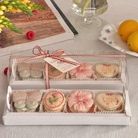 SLShePack Paquete de 50 Cajas para Alimentos con Ventana Transparente para Macarons, Trufas de Chocolate, Galletas y Productos de Panadería