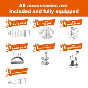 Портативный уличный угольный гриль DA Dinithron – современная печь-костровище из нержавеющей стали для кемпинга и вечеринок - Product Image 5