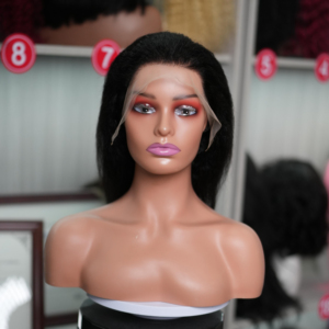 Perruque Bob en Cheveux Humains Brésiliens Remy Yaki Clair, Transparente 13*4, Pré-Pluckée, Ligne de Cheveux Naturelle, Sans Colle, 8-14 pouces, Vente en Gros - Product Image 3