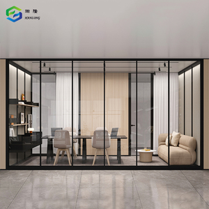 Divisorio per Ufficio Personalizzato con Telaio in Alluminio da 70mm, Parete Divisoria Insonorizzata con Doppio <span class=keywords><strong>Vetro</strong></span> - Product Image 5