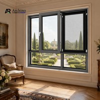 Jendela Geser Aluminium Apartemen Komersial Mewah Berperingkat AAMA Kedap Suara dengan Kaca Ganda untuk Pengembang Real Estat