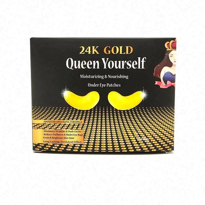 logo New Design Star Twinkle Glitter Remove dark circle cooling hydrogel herbal under patches 24K Gold Collagen Patch Eye Mask