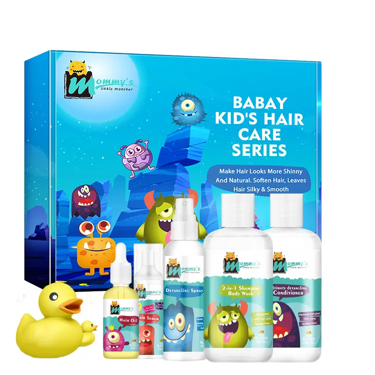 Natürlicher Papaya-Geruch Private Label Kids Afro Haar produkte Bio-Haarpflege sets für Babys