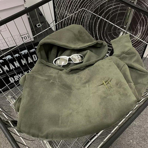 Sweat à capuche oversize pour homme en molleton épais 100% coton, style streetwear, avec poche, couleurs et logo personnalisables - Product Image 5