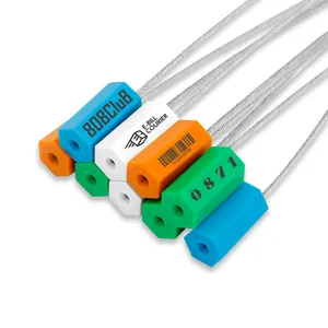 Selo de fio de cabo Etiquetas de calcadeira numeradas Bloqueio descartável selo de plástico de segurança apertado