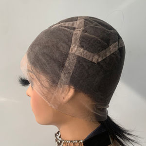 DX429巴西处女人发直发Perruque透明全蕾丝假发黑色女性编织服装和Go18英寸 - Product Image 1