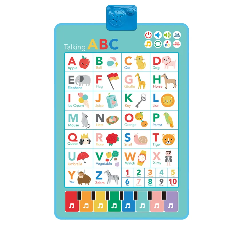 Early learning educational toys wall chart talking poster with alphabet learning english