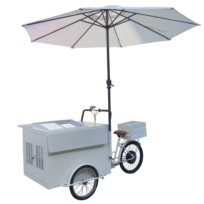 factory price ice cream tricycle Street food cart beer cart New refrigerated with 110v AC/220v freezer bike