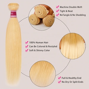 <span class=keywords><strong>Rubio</strong></span> ruso frontal trama materias primas paquetes de armadura del pelo humano 613 pelo de <span class=keywords><strong>la</strong></span> Virgen - Product Image 2