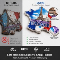 Imán de Refrigerador con Bandera Europea en Relieve 3D, Mapa Nacional de Francia, Italia y España, Decoración para Oficina, Casillero, Hogar, Bar, Regalo