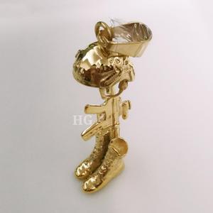 Chapeau en acier inoxydable <span class=keywords><strong>Soldat</strong></span> militaire Pendentif en cendres de crémation Collier commémoratif <span class=keywords><strong>Bottes</strong></span> de casque de <span class=keywords><strong>soldat</strong></span> Urne de crémation souvenir de fusil - Product Image 5