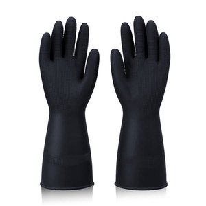 قفازات لاتكس سوداء بالكامل مطلية بالميكانيكية الصناعية عالية التحمل قفازات لاتكس - Product Image 1