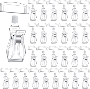 500 Uds. Clips de soporte de señal de plástico signos de precio giratorios estante giratorio Clips de precio para mercancía doble pantalla - Product Image 1