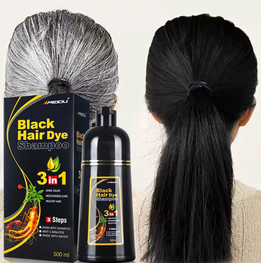 grey Hair Dye Shampoo Fast Black Natural Instant Hair Color Shampoo For Hair Blackening