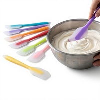 Spatule de cuisine et pinceau à huile en silicone translucide, grattoir à gâteau monobloc pour crème au beurre et confiture, outils de pâtisserie pour usage domestique