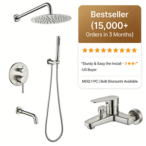 Système <span class=keywords><strong>de</strong></span> douche encastré mural 3 fonctions avec pommeau <span class=keywords><strong>de</strong></span> pluie rond, douchette et bec <span class=keywords><strong>de</strong></span> <span class=keywords><strong>baignoire</strong></span>, finition nickel brossé, ensemble <span class=keywords><strong>de</strong></span> douche pour salle <span class=keywords><strong>de</strong></span> bain, vente en gros - Product Image 4