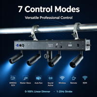 Lampu Sorot LED Zoom Bertenaga Baterai COB 4x10W Magnetik Multifungsi untuk DJ Bar Hotel Taman Stadion Acara Pernikahan