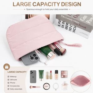 Sac de toilette en nylon grande capacité, organiseur de maquillage de voyage, pochette portable avec poignée, logo personnalisé OEM ODM - Product Image 3