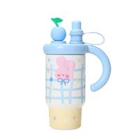 Bouteille d'eau isotherme en acier inoxydable à double paroi de haute qualité 800 ml pour enfant, avec paille, poignée et infuseur à thé