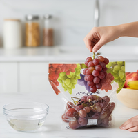 Sac d'emballage en plastique perforé personnalisé de qualité alimentaire Opp Cpp LDPE pour raisins Sac d'emballage de fruits perforé Sac d'emballage de raisins