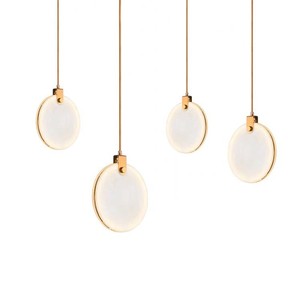 HFshanks Nordic <b>Style</b> All Copper LED Pendant Light Real Marble Single <b>Head</b> Minimalist Design For Living Room Bedroom - Product Image 4