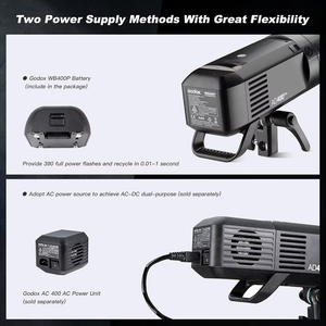 Ad400pro 400ws Gn72 Ttl 1/8000s Hss 2.4G Built-in <b>Wireless</b> X System Witstro All-in-one <b>Outdoor</b> Flash for <b>Camera</b> Photography No - Product Image 3
